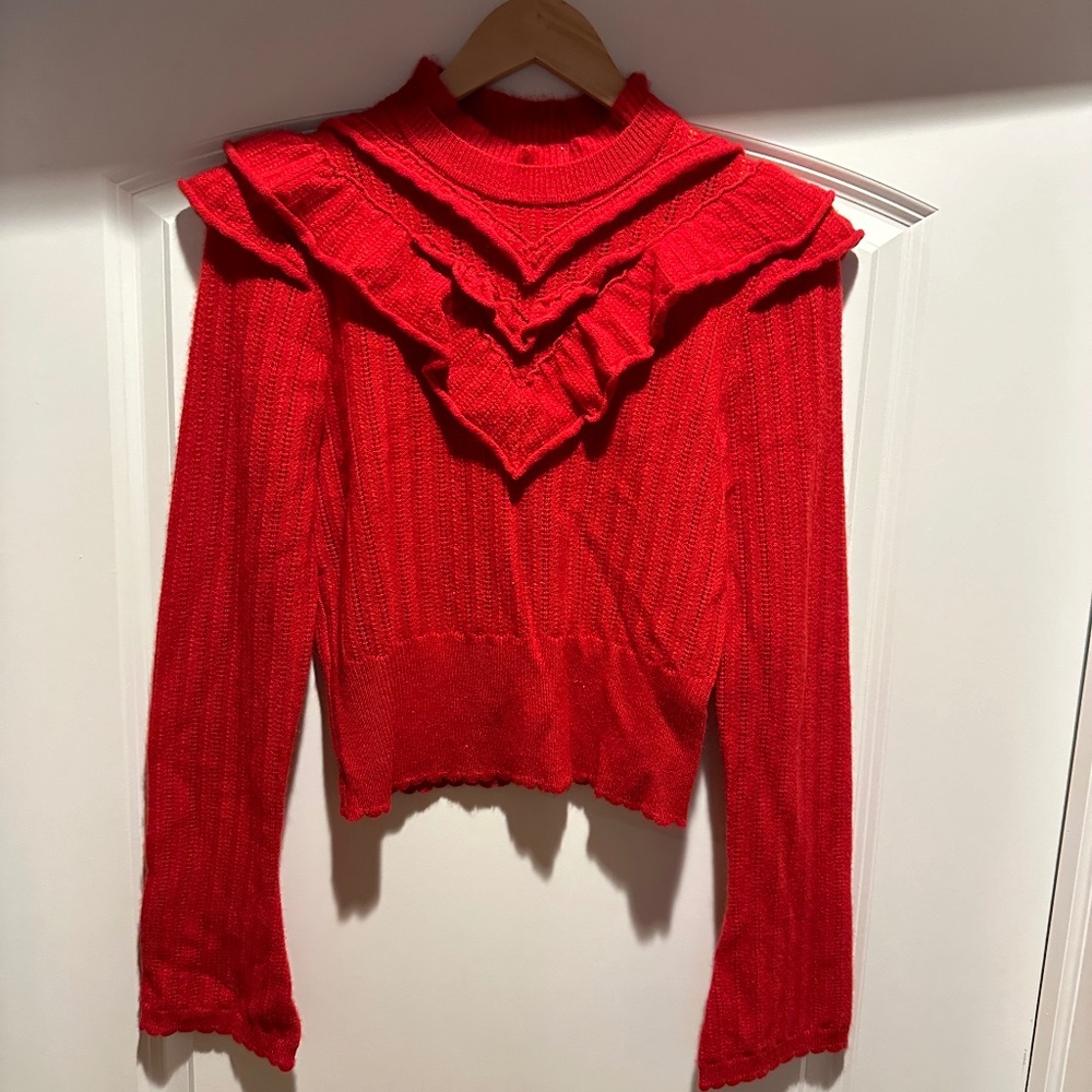 Anthropologie Red Sweater Small